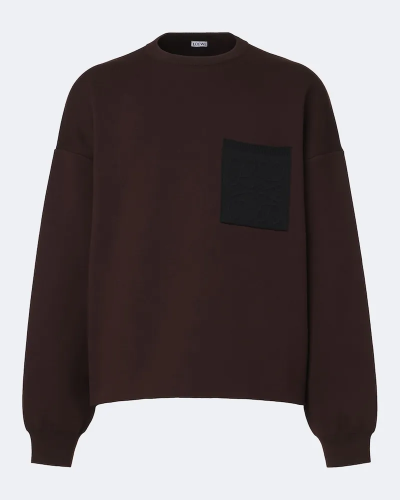 Loewe Pullover Anagram aus einem Baumwollgemisch Braun