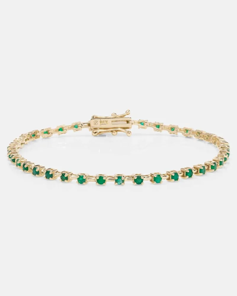 Stone & Strand Armband Emerald Ace aus 14kt Gelbgold mit Smaragden Gold