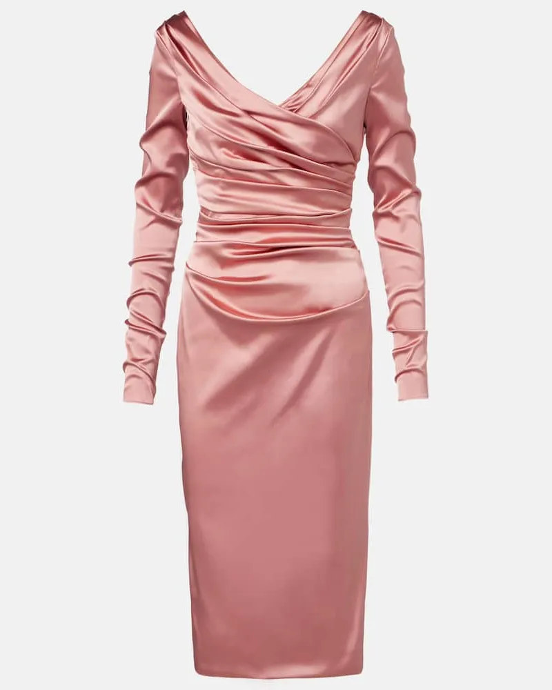 Dolce & Gabbana Midikleid aus Satin Pink