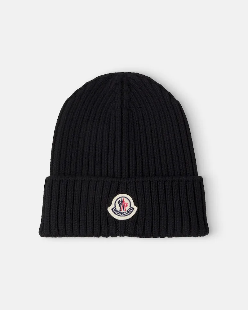 Moncler Mütze aus Schurwolle Schwarz