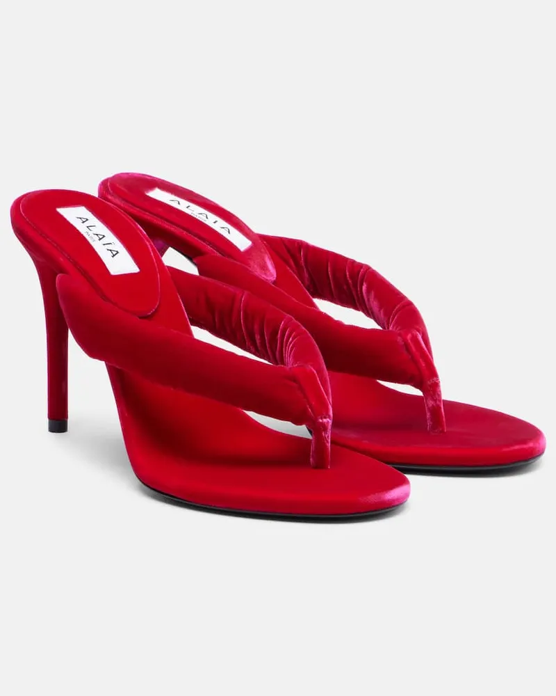 Alaïa Alaïa Sandalen aus Samt Rosa