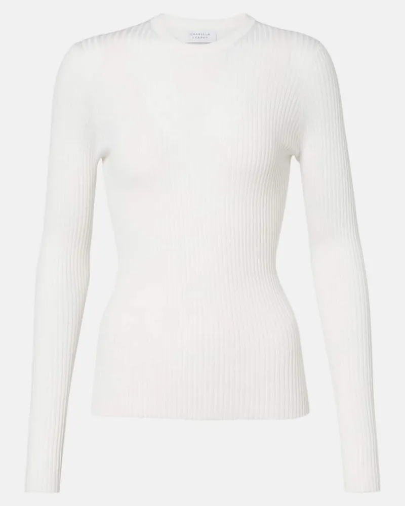 Gabriela Hearst Pullover Browning aus Kaschmir und Seide Weiß
