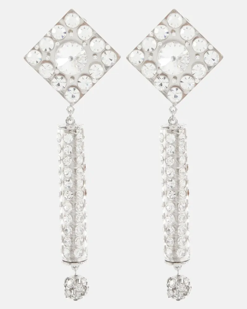 Alessandra Rich Clip-Ohrringe mit Kristallen Multicolor