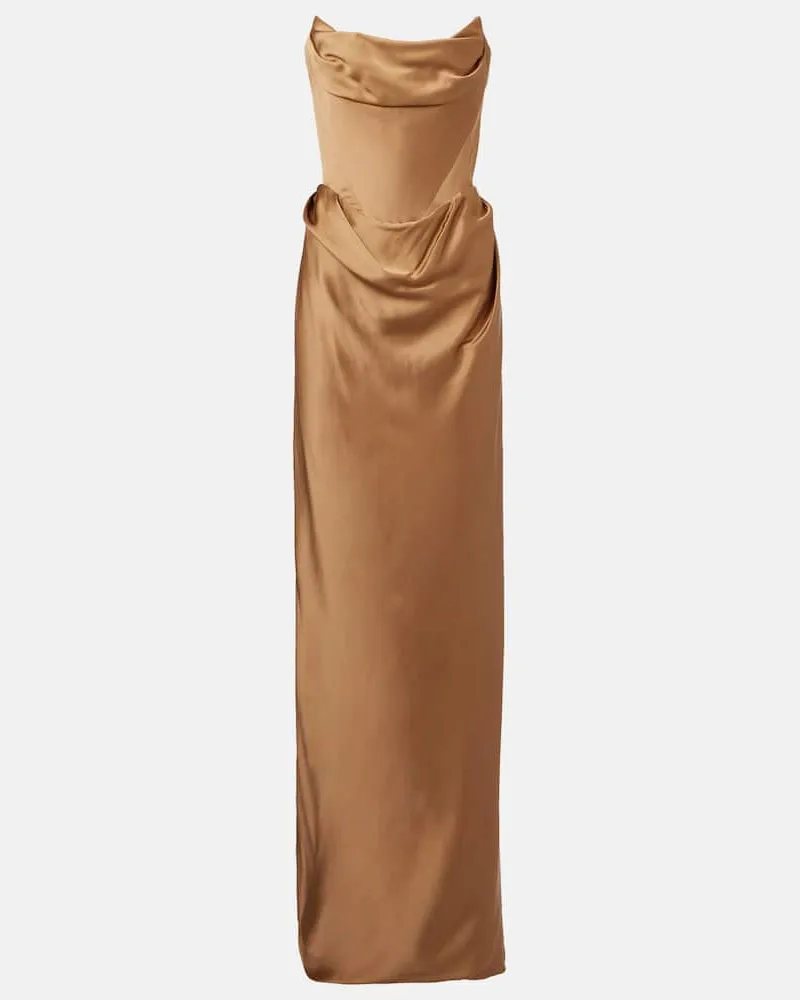 Vivienne Westwood Robe Galaxyno aus Satin Braun