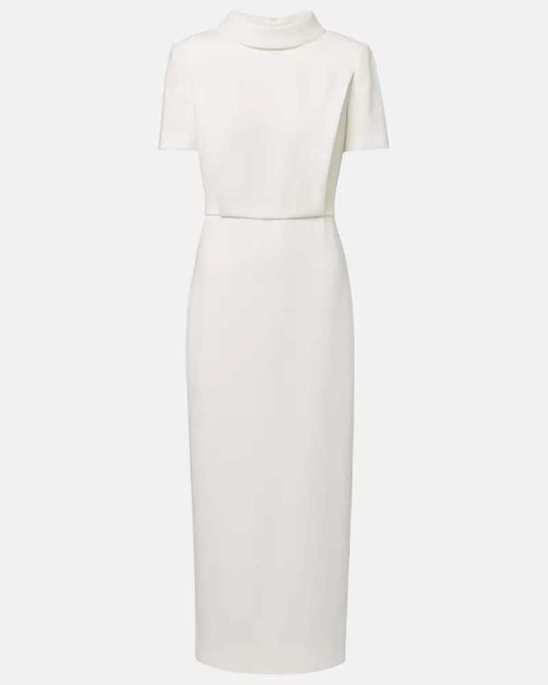 Roland Mouret Midikleid aus Cady Weiß