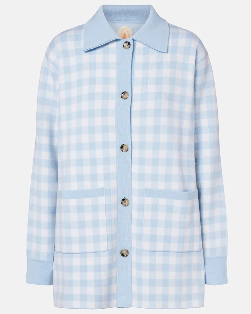 Jardin des Orangers Cardigan aus Wolle und Kaschmir Blau