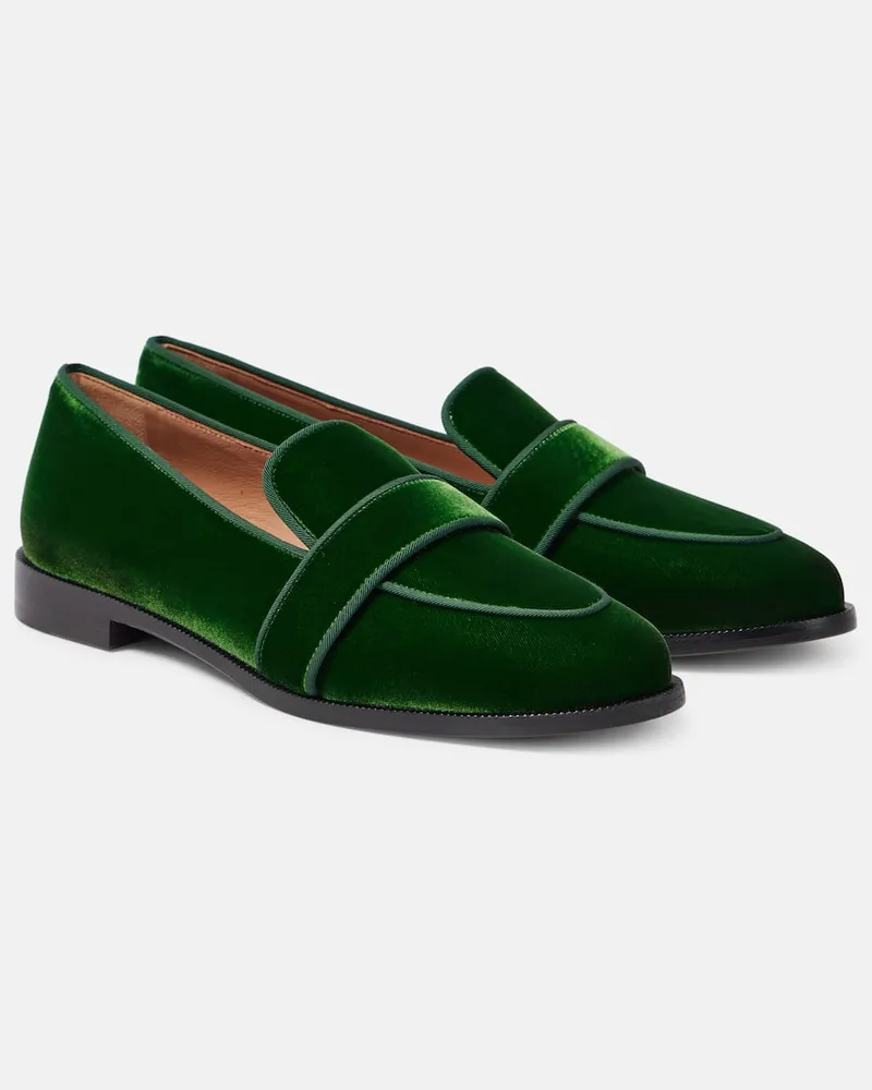Aquazzura Loafers Martin aus Samt Grün