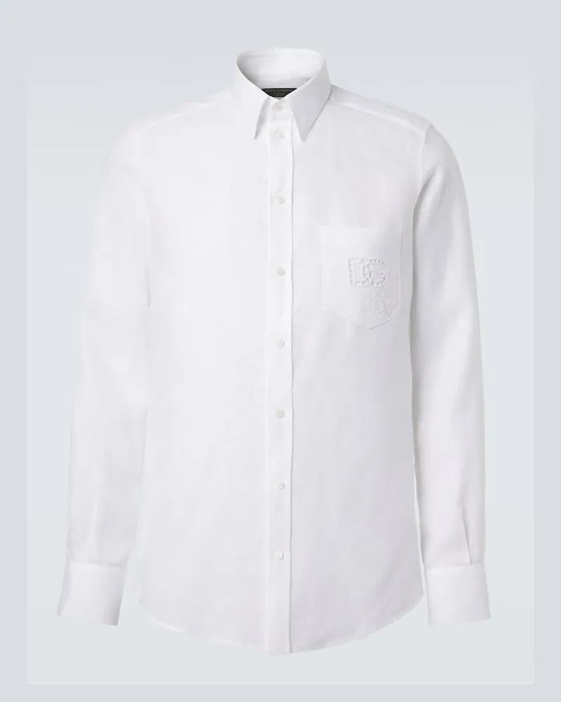 Dolce & Gabbana Hemd aus Leinen Weiß