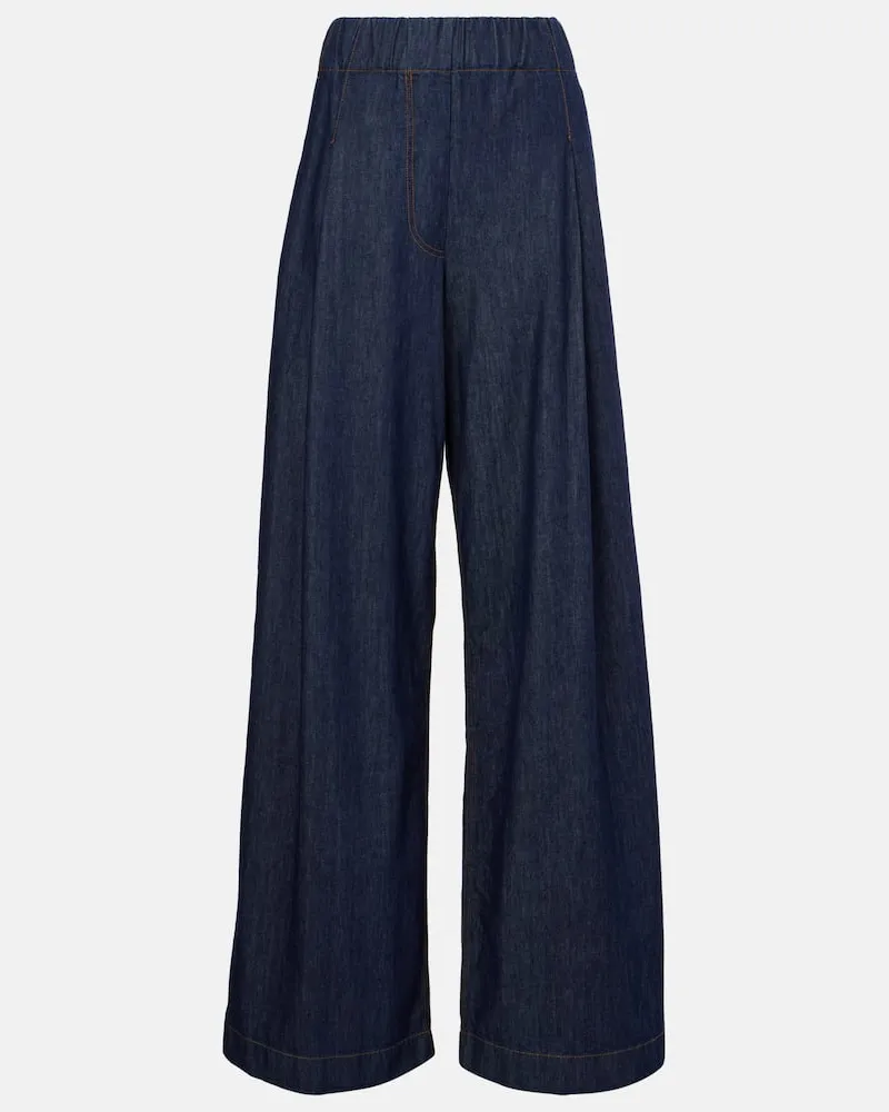 Dries van Noten High-Rise Wide-Leg Jeans Blau