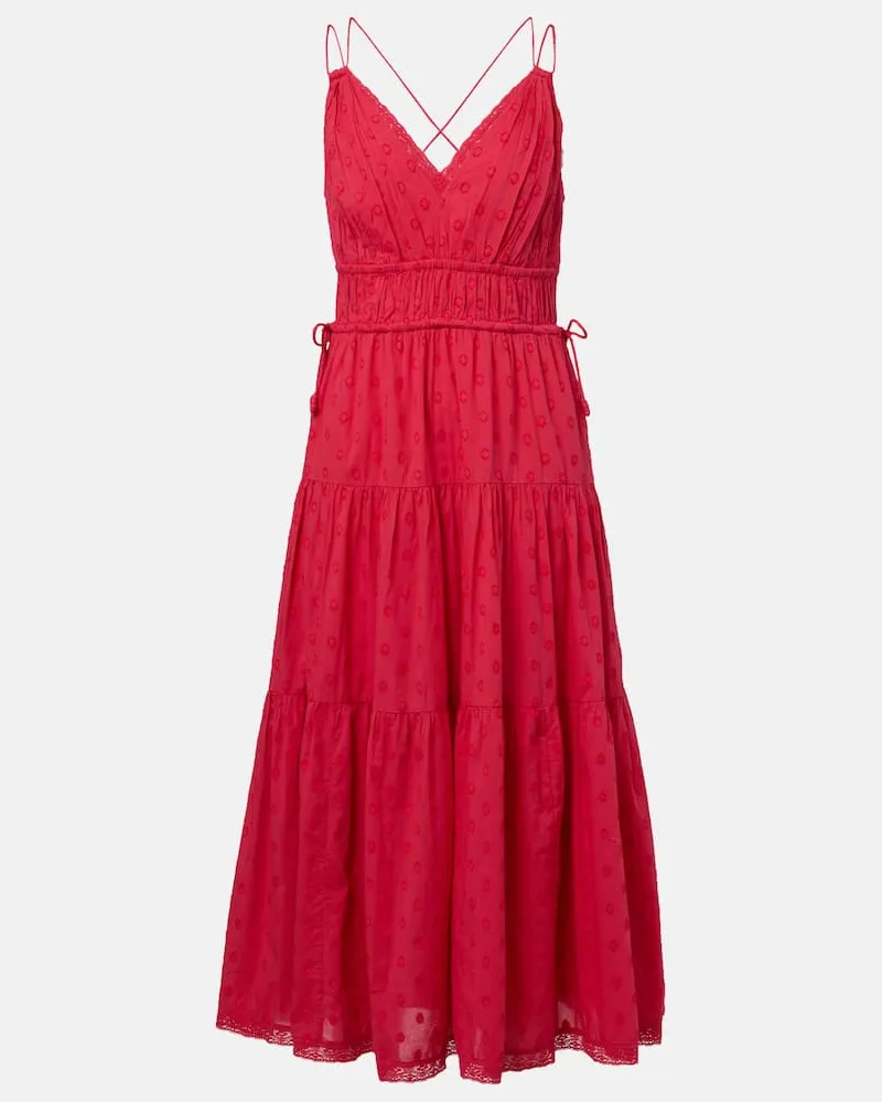 Ulla Johnson Midikleid Freya aus Baumwolle Pink