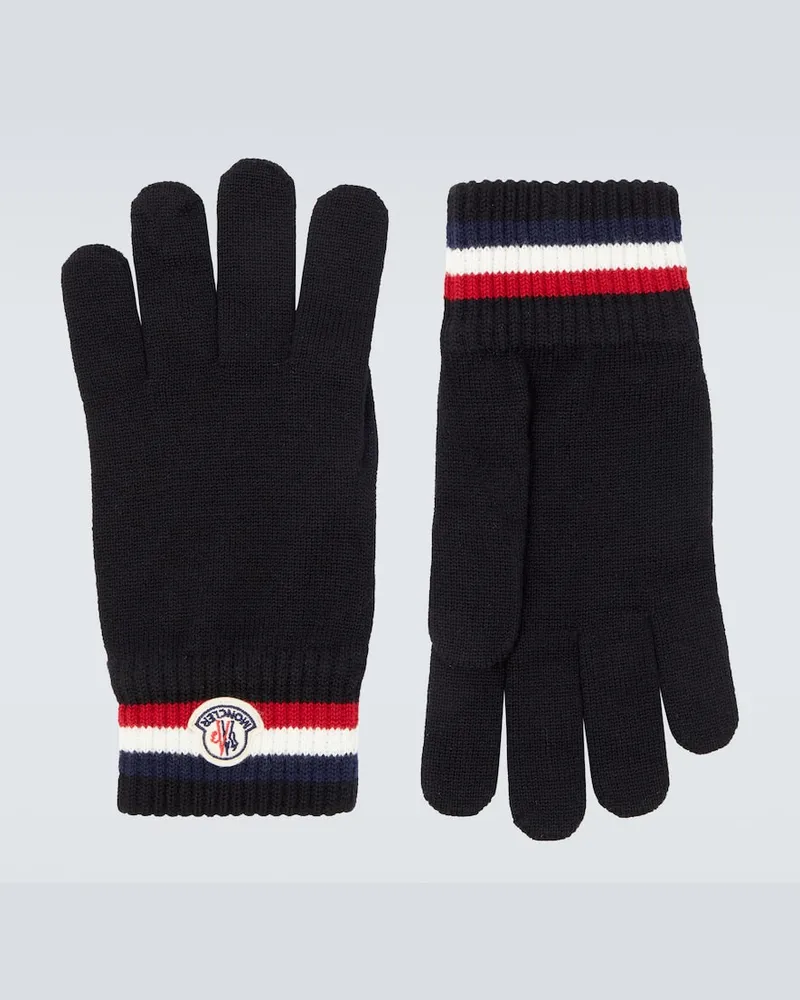 Moncler Handschuhe aus Schurwolle Schwarz