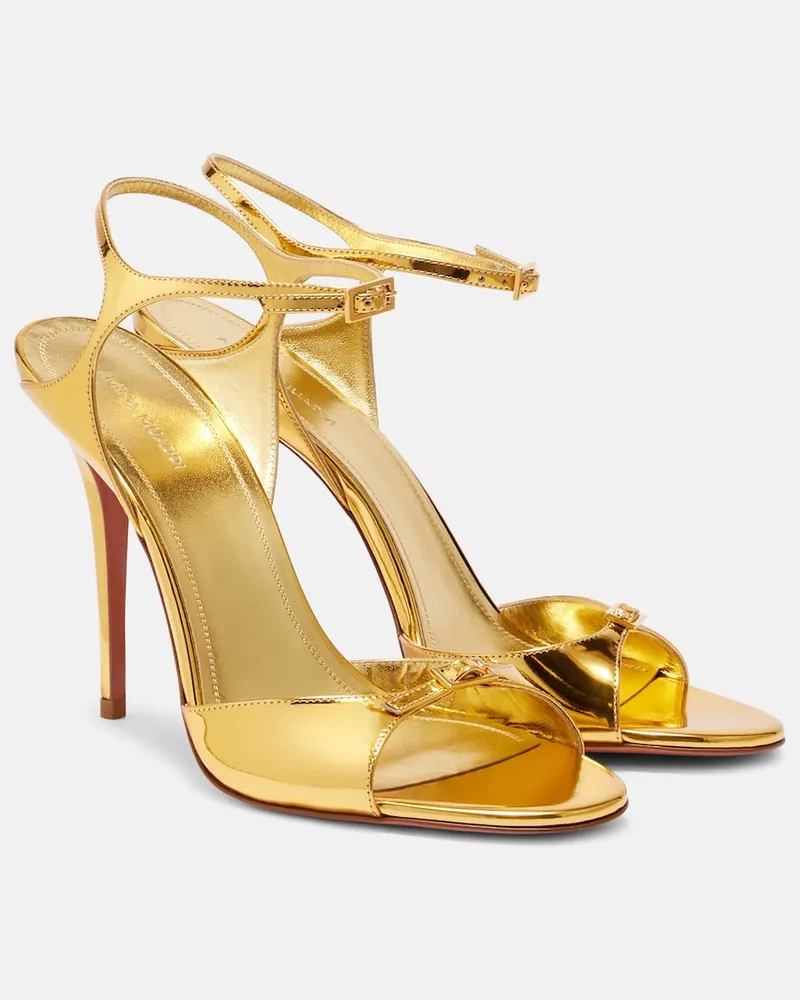 Amina Muaddi Sandalen Adut 105 aus Metallic-Leder Gold