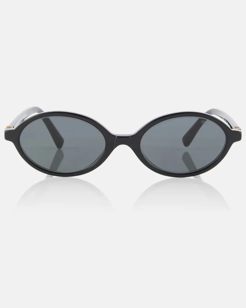 Miu Miu Ovale Sonnenbrille Schwarz