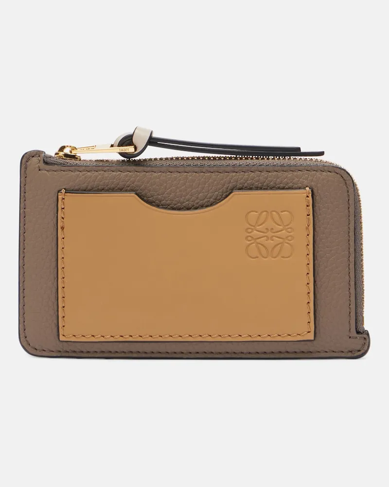 Loewe Kartenetui Anagram aus Leder Braun