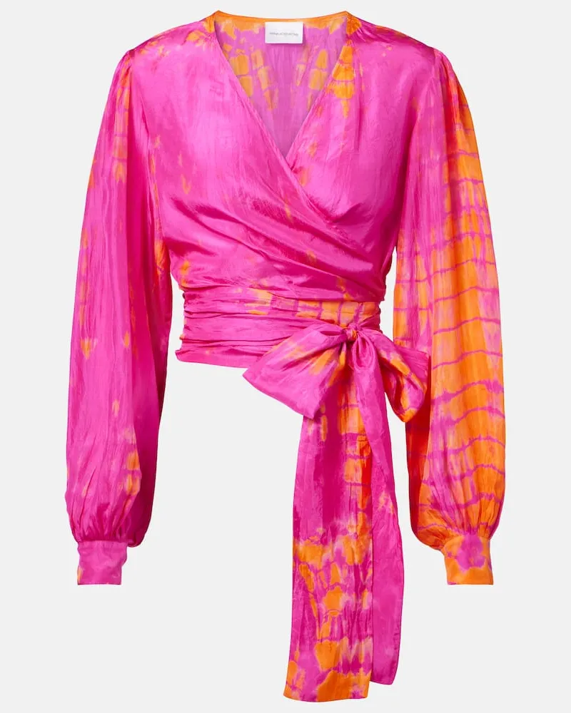 Anna Kosturova Wickeltop aus Seide Multicolor