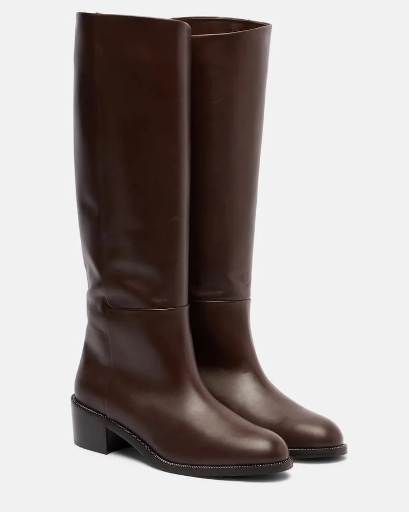 Aquazzura Stiefel Sellier aus Leder Braun