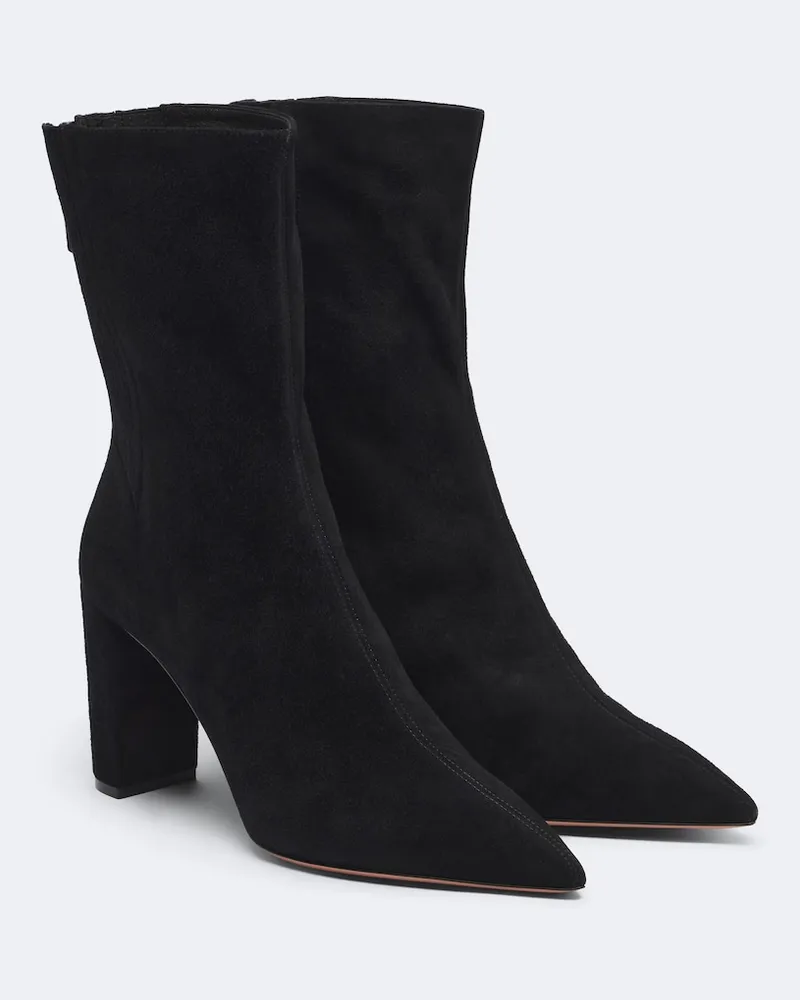 Aquazzura Ankle Boots Saint Honoré aus Veloursleder Schwarz