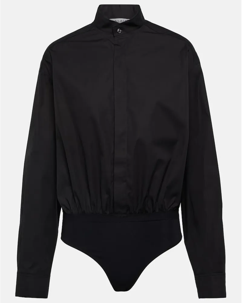 Alaïa Alaïa Body aus Baumwollpopeline Schwarz
