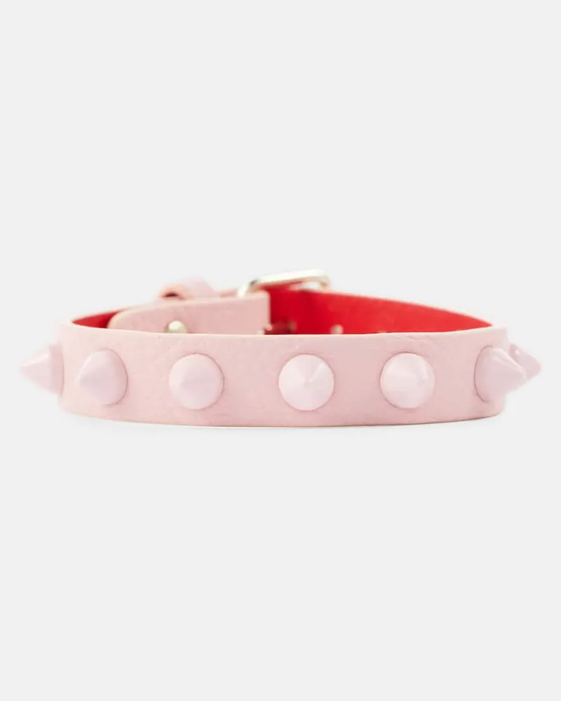 Christian Louboutin Armband Loubilink aus Leder Rosa
