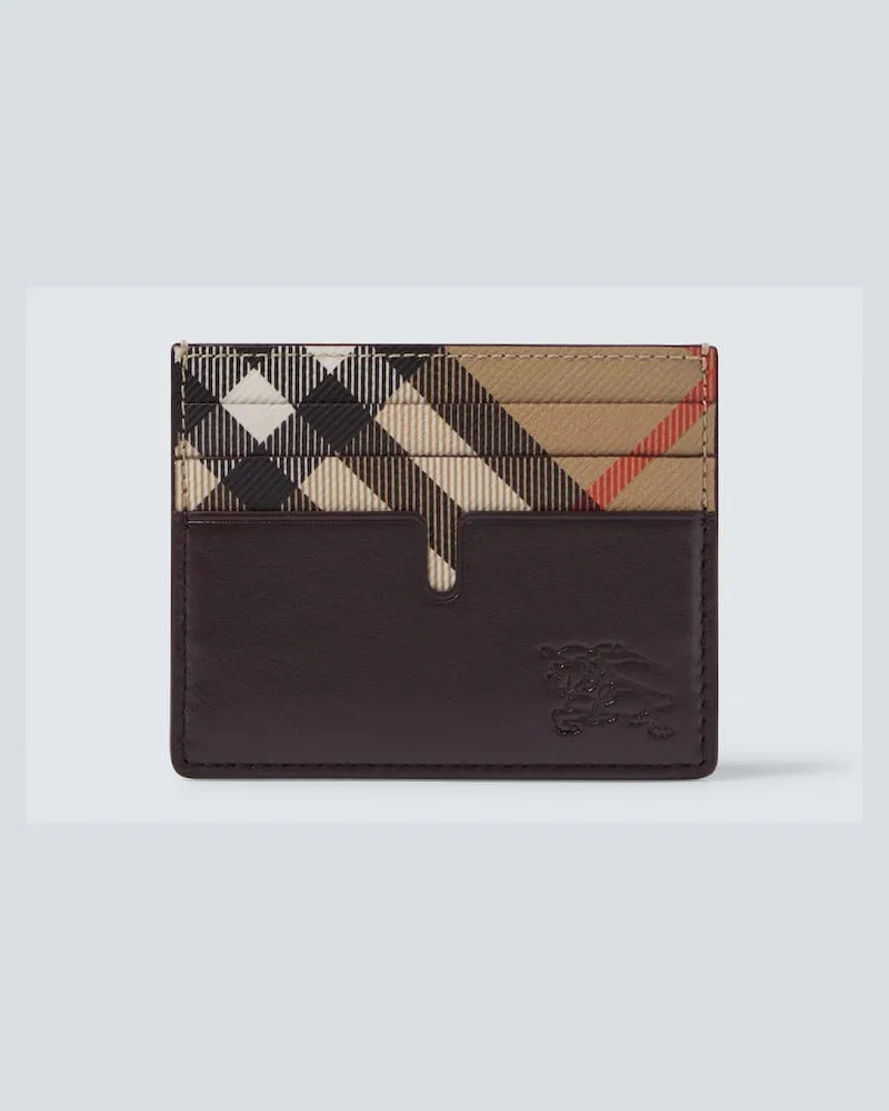 Burberry Kartenetui Burberry Check aus Leder Braun