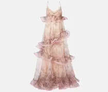 Verziertes Maxikleid Crush aus Seidenorganza