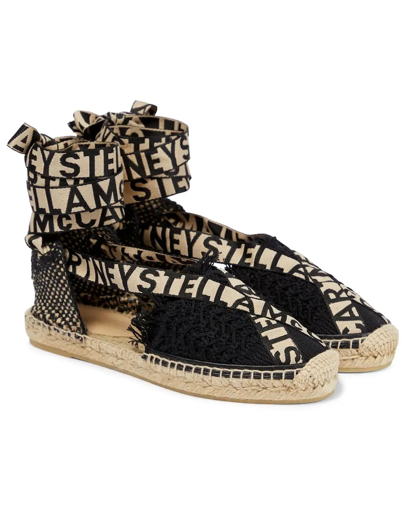 Stella McCartney Espadrilles Gaia aus Makramee Schwarz