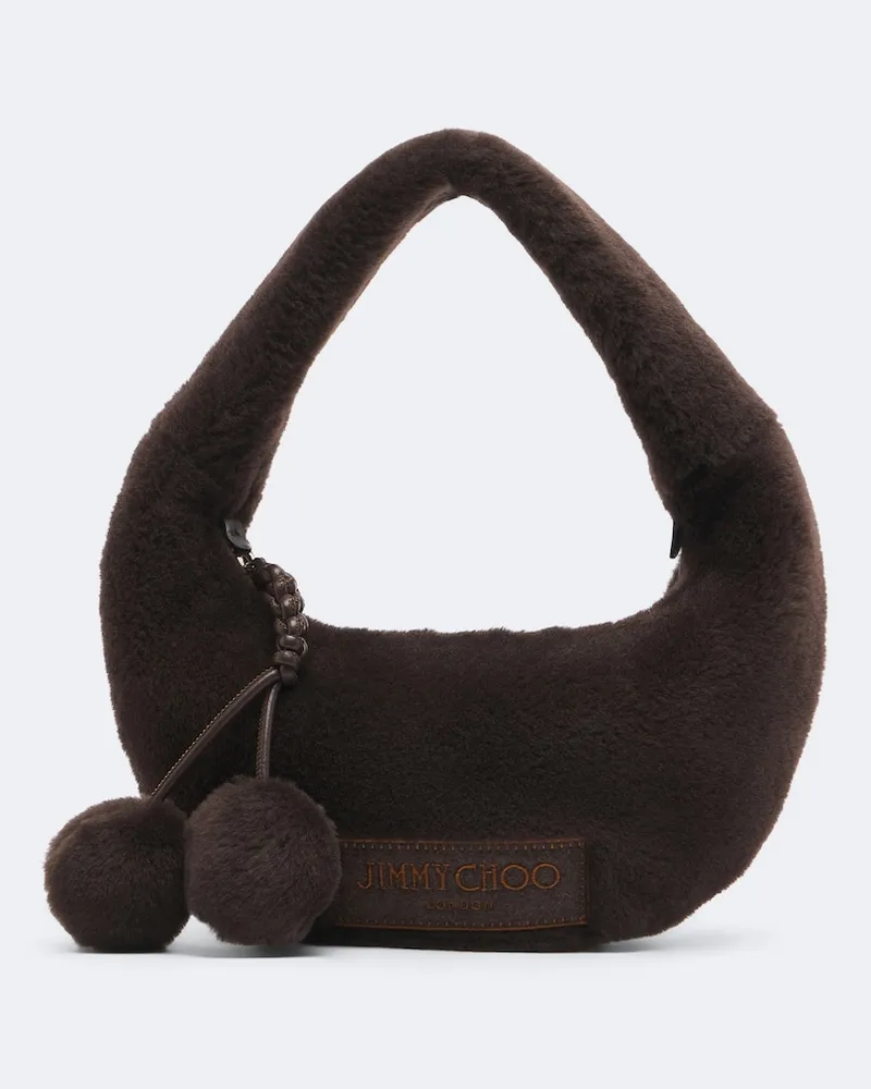 Jimmy Choo Henkeltasche Winter aus Shearling Braun