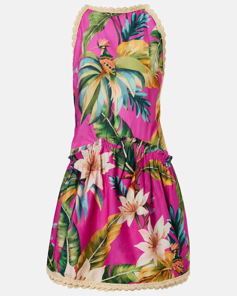 FARM Rio Minikleid Tropicalia aus Baumwolle Multicolor