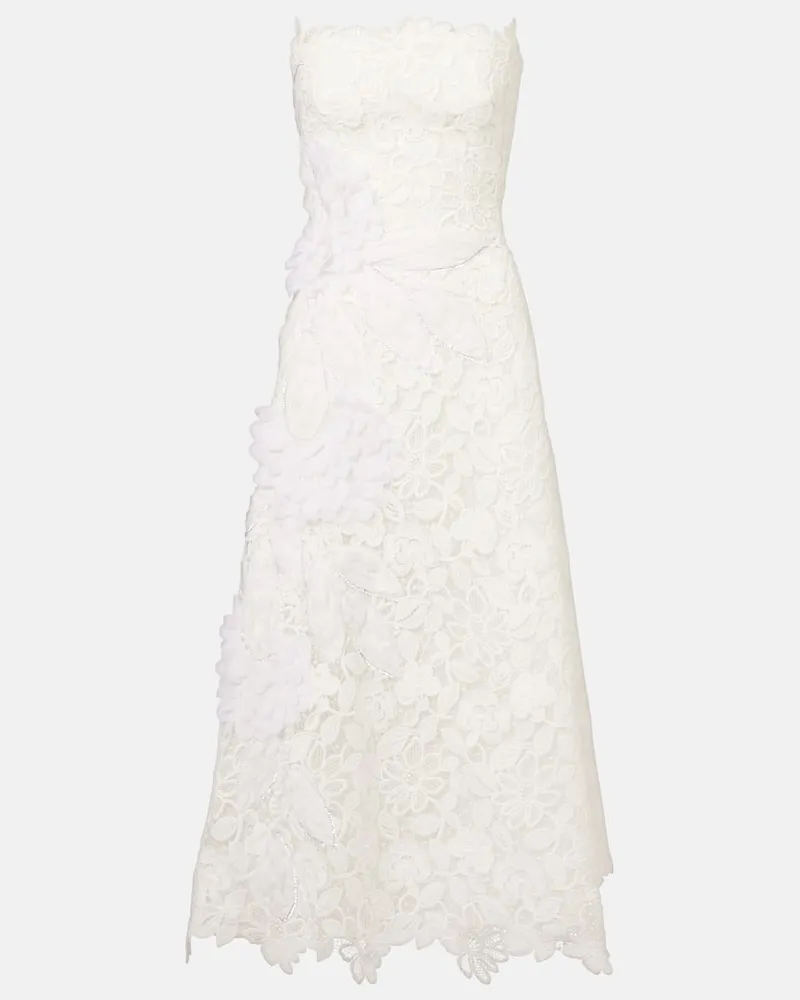 COSTARELLOS Robe aus Spitze Weiß