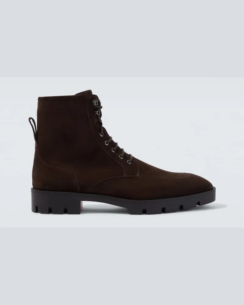 Christian Louboutin Schnürstiefel Caracolo Lion aus Leder Braun