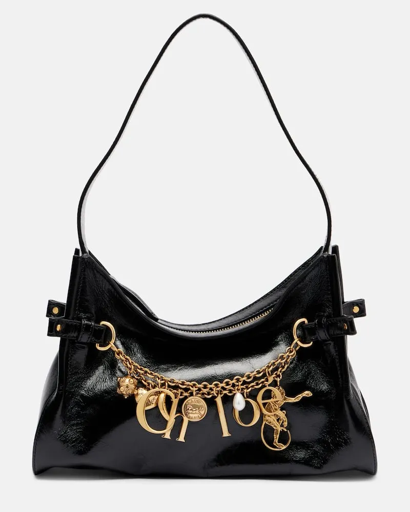Chloé Chloé Schultertasche Chloé Charms aus Leder Schwarz