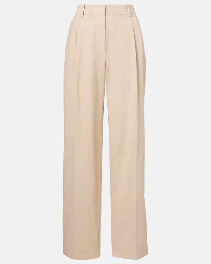 The Row Hose Lilas aus Baumwolle und Leinen Beige