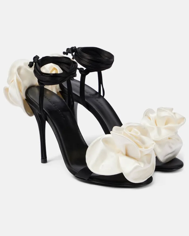 Magda Butrym Sandalen 105 aus Satin Schwarz