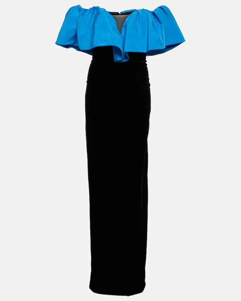 Monique Lhuillier Robe aus Taft Schwarz