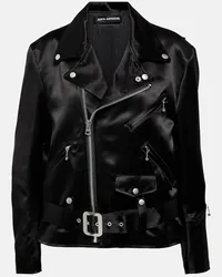 Junya Watanabe Bikerjacke aus Lederimitat Schwarz