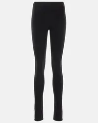 Junya Watanabe High-Rise Leggings aus Samt Schwarz