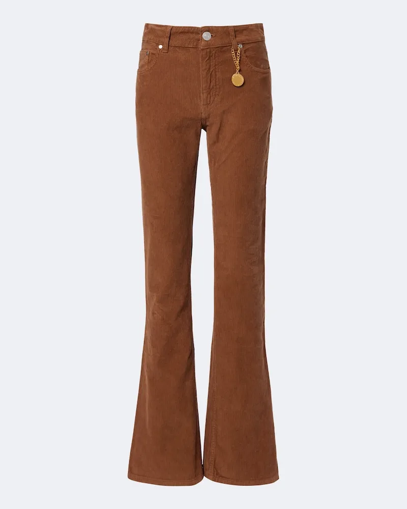 Stella McCartney Schlaghose aus Baumwoll-Cord Braun
