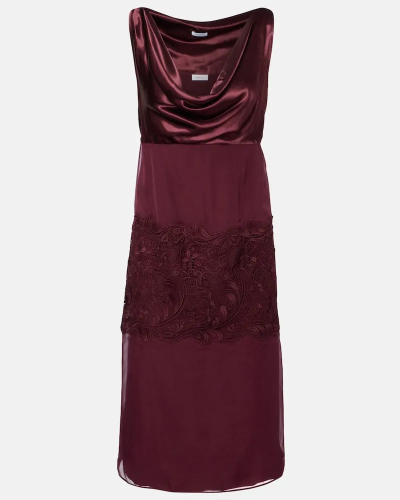 Ferragamo Midikleid aus Jersey Burgunderrot