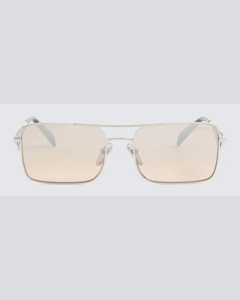 Prada Eckige Sonnenbrille A52S Silber