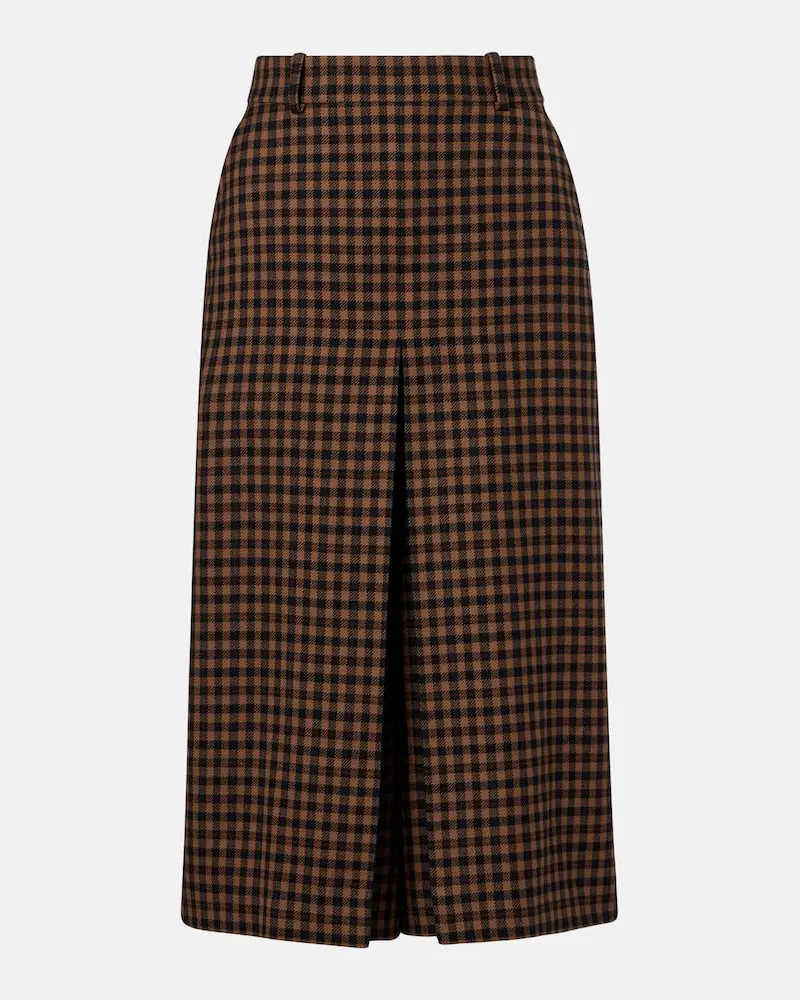 Saint Laurent Mid-Rise Culottes aus Wolle Beige