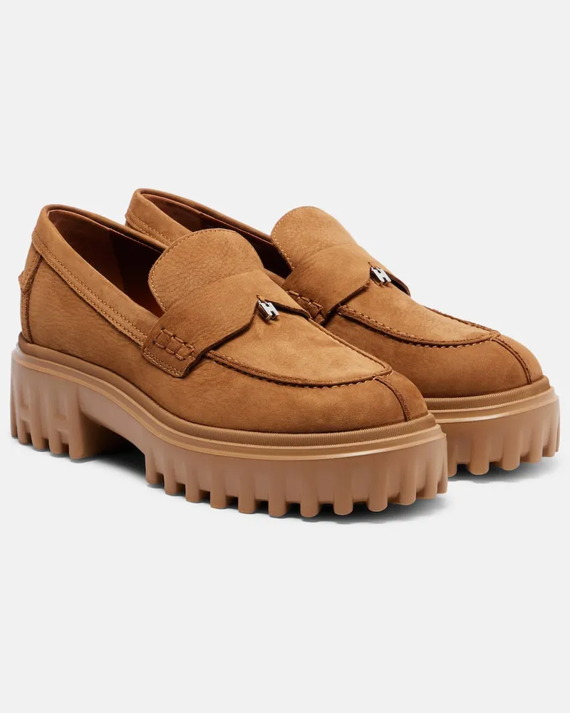 Hogan Plateau-Loafers H700 aus Leder Braun
