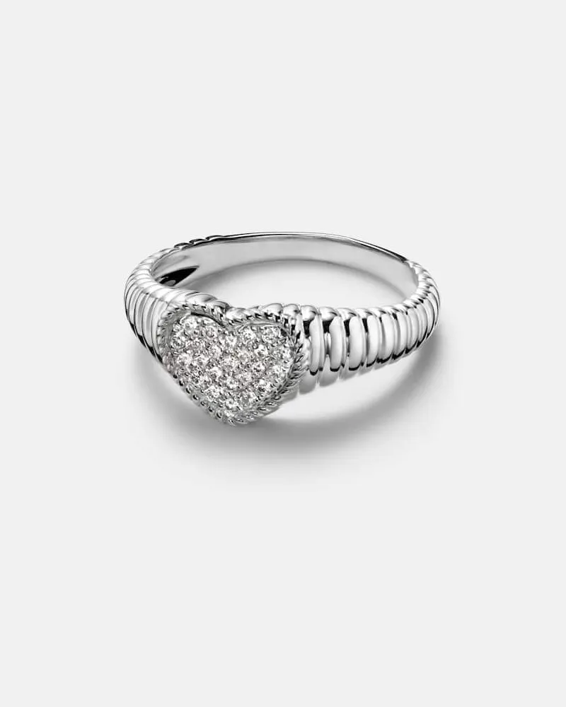 Yvonne Léon Yvonne Léon Pinky Ring Baby aus 9kt Weißgold mit Diamanten Silber