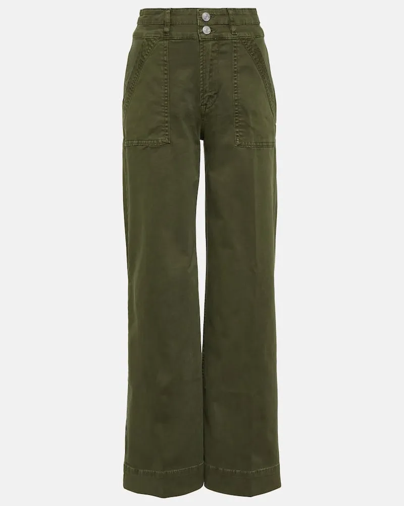 Frame Denim High-Rise Wide-Leg Jeans Grün