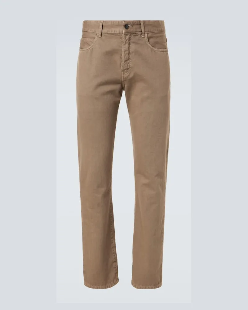 The Row Mid-Rise Slim Jeans Carlisle Beige