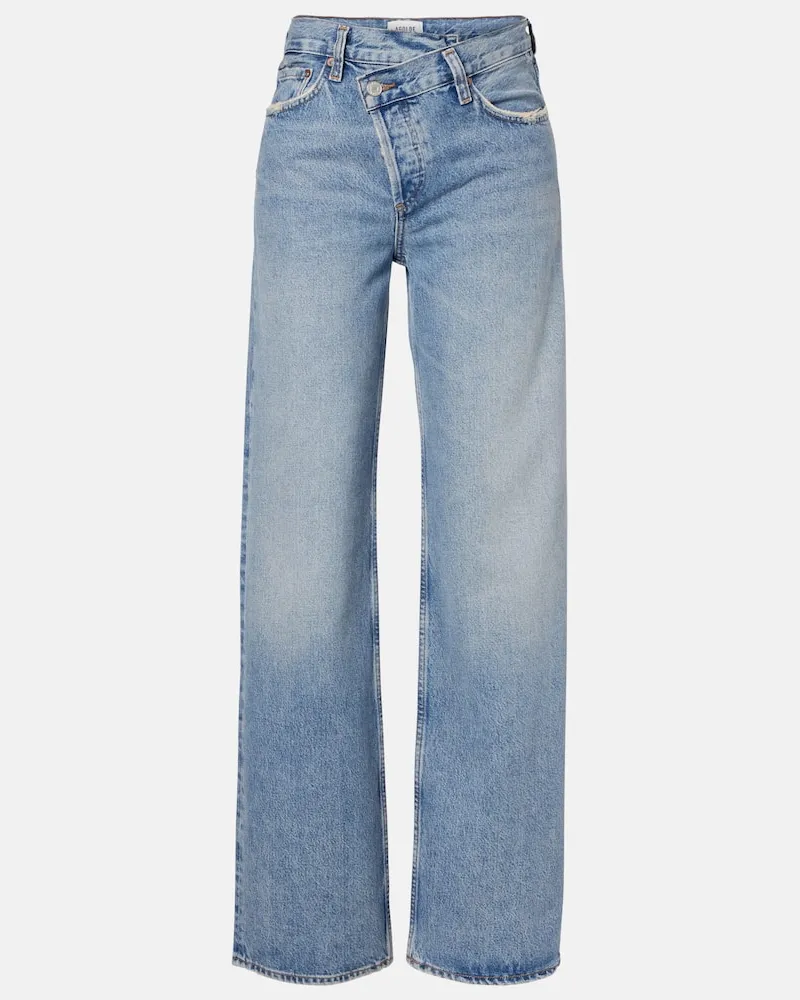 AGOLDE Wide-Leg Jeans Arc Criss Cross Blau