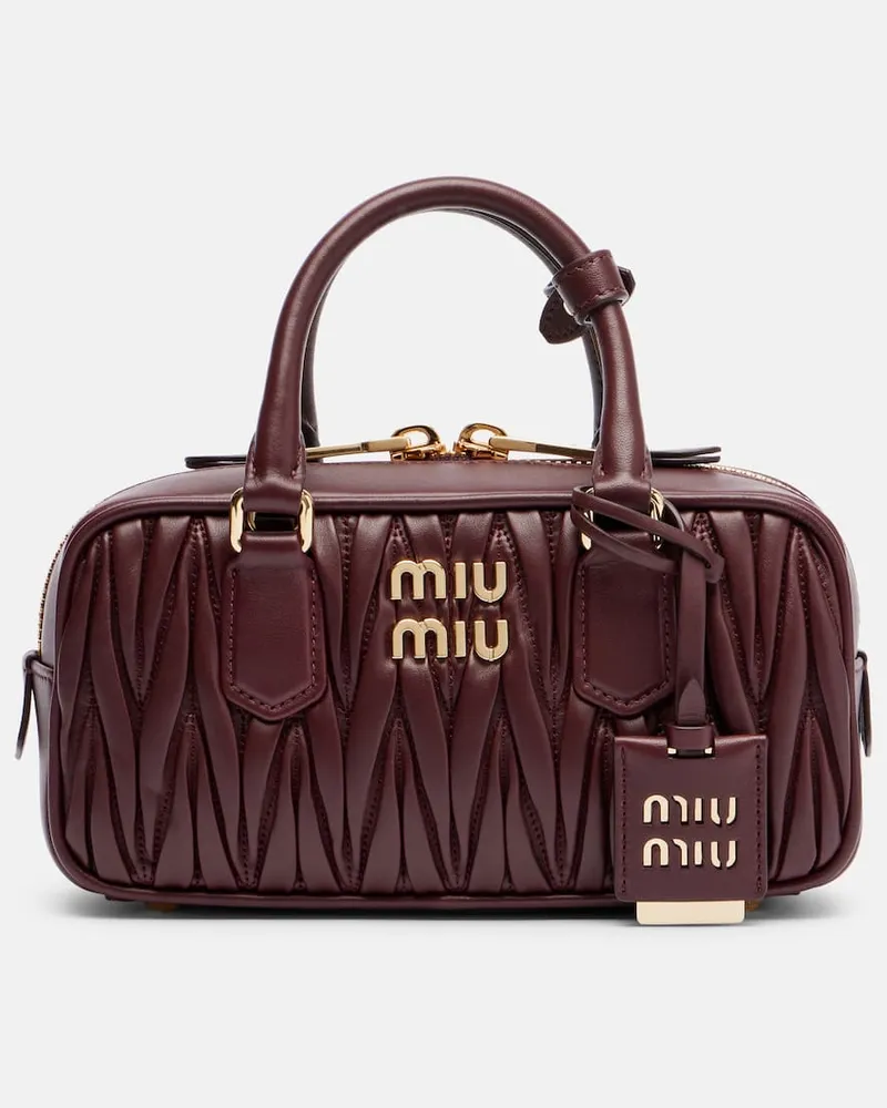 Miu Miu Tote Bag Arcadie aus Matelassé-Leder Burgund