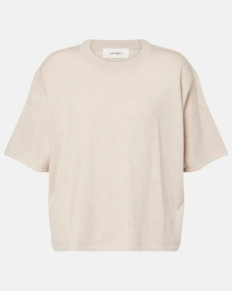 Lisa Yang T-Shirt Rubie aus Baumwolle und Kaschmir Beige