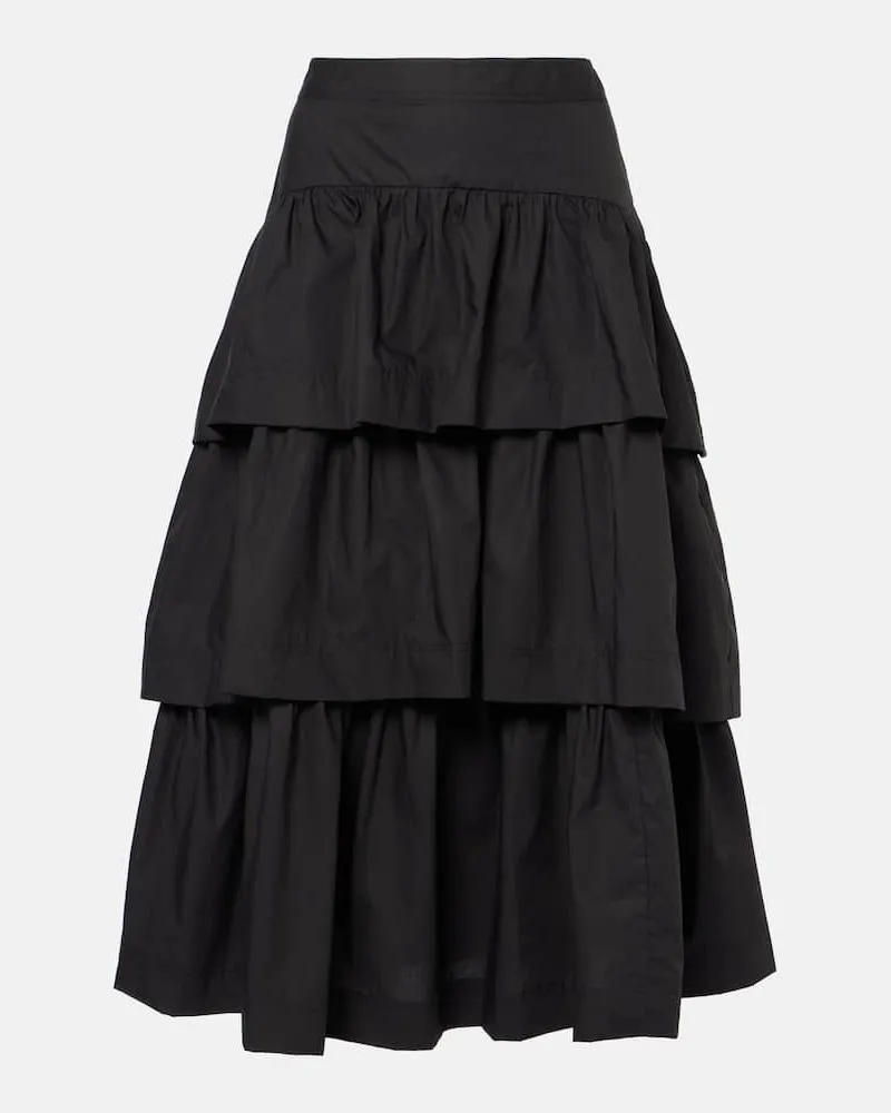 Ulla Johnson Midirock Winnie aus Baumwolle Schwarz