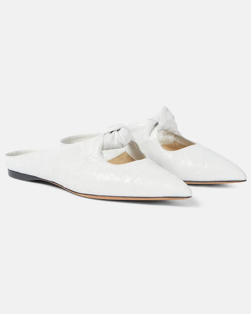 KHAITE Slippers Rowan aus Leder Weiß
