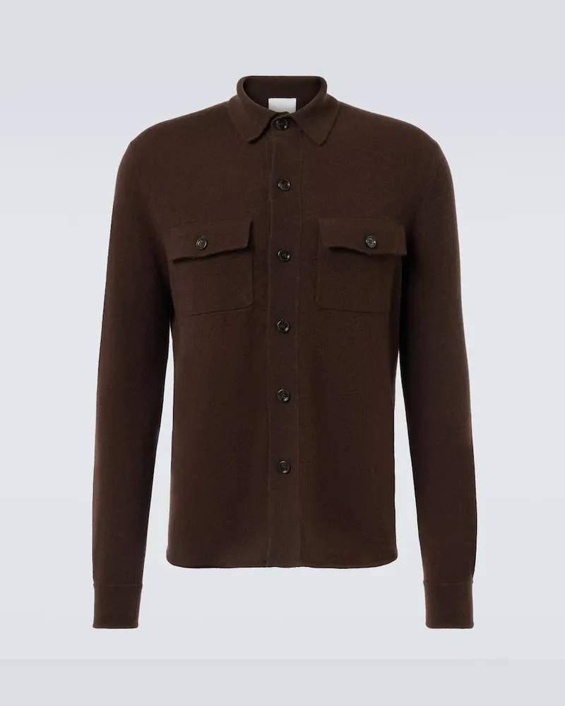 ALLUDE Hemdjacke aus Wolle und Kaschmir Braun